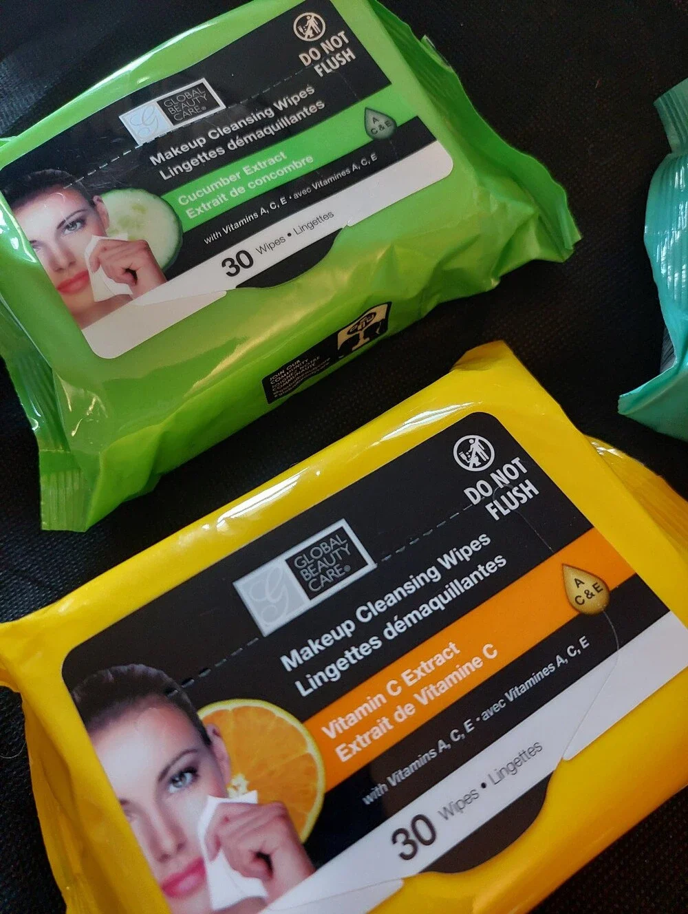 RARE 3 PACK Global BEAUTY CARE MakeUp Cleansing WIPES ALOE. Cucumber. Plus 30x3